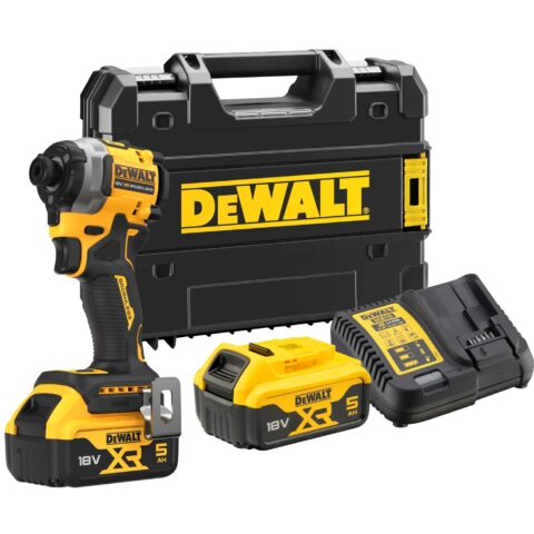 Zakrętarka udarowa DeWALT DCF850P2T z akumulatorami, ładowarką i skrzynką TSTAK